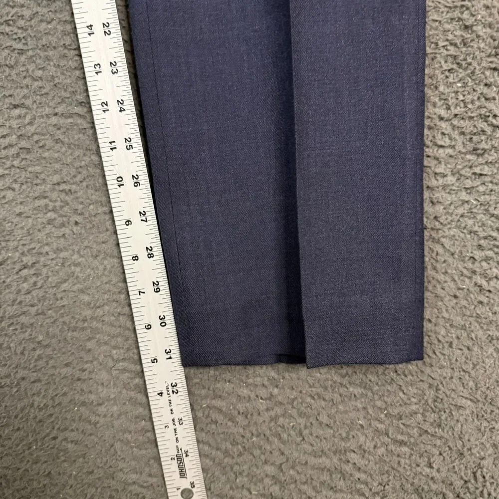 J Crew Dress Pants Mens 34x32 Blue Bowery Slim Fit Wool Slacks Formal